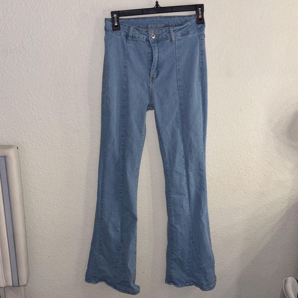 SHEIN Light Blue Flare Jeans